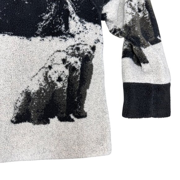 Vintage 90's Nordic Lights Fleece Jacket Snow Polar Bears scene Men's size M - Picture 13 of 13